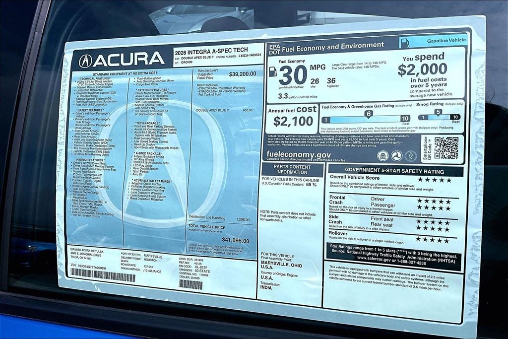 2026 Acura Integra A-Spec Tech Package