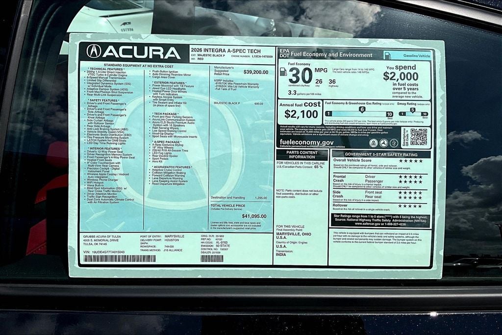 2026 Acura Integra A-Spec Tech Package