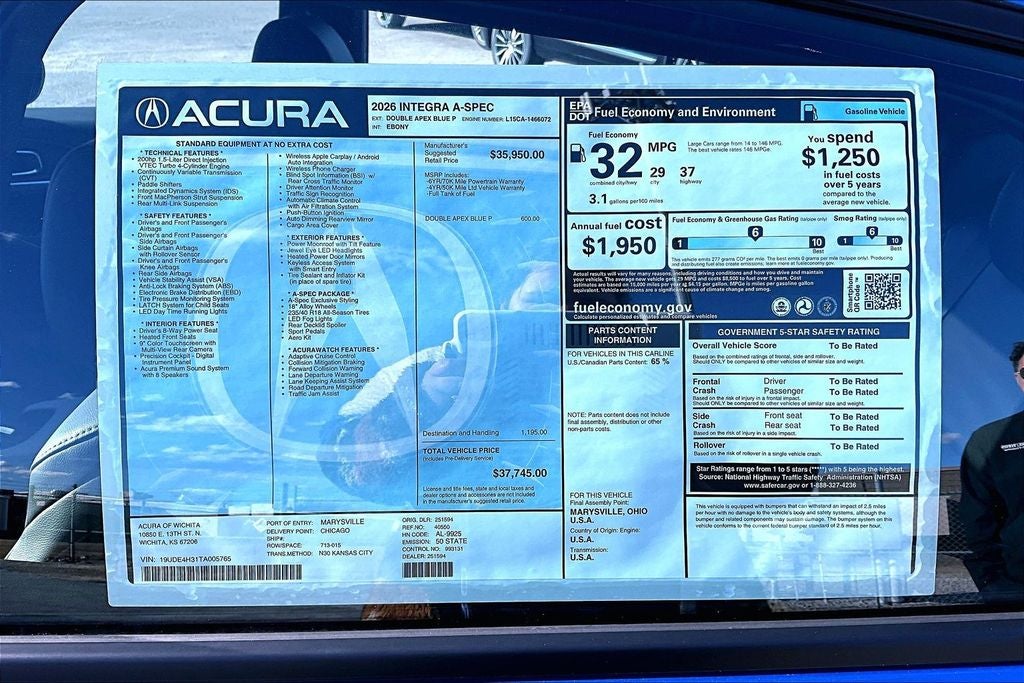 2026 Acura Integra A-Spec Package