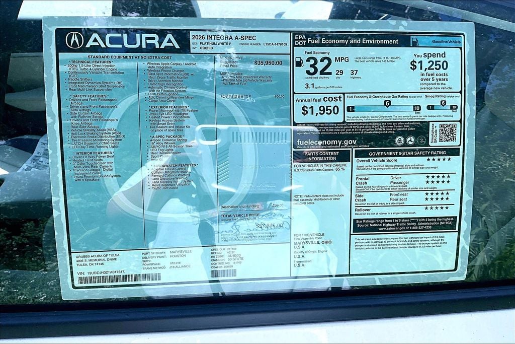 2026 Acura Integra A-Spec Package