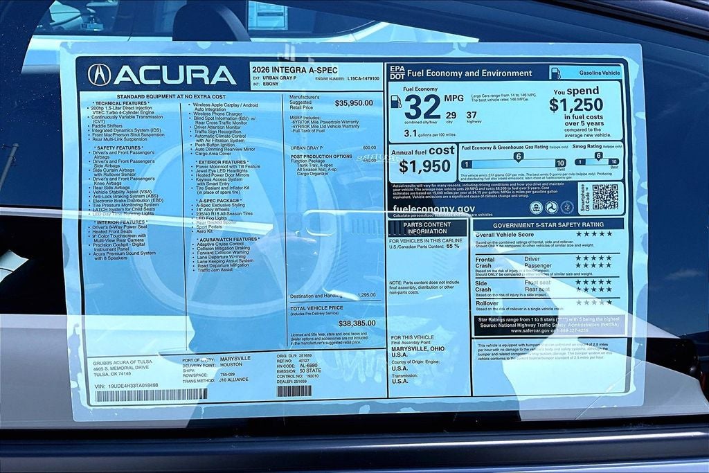 2026 Acura Integra A-Spec Package