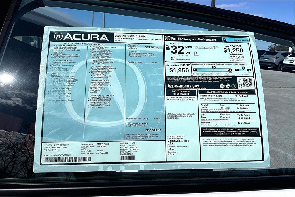 2026 Acura Integra A-Spec Package