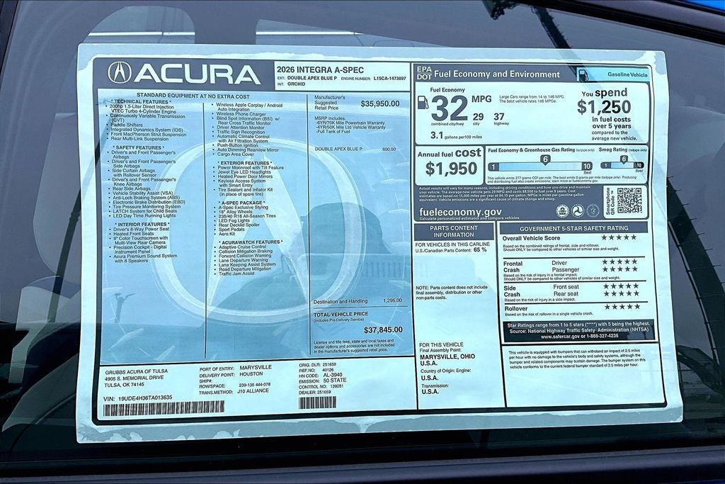 2026 Acura Integra A-Spec Package