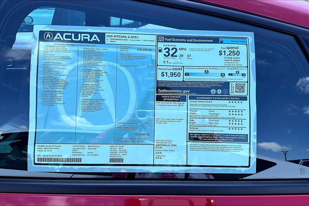 2026 Acura Integra A-Spec Package
