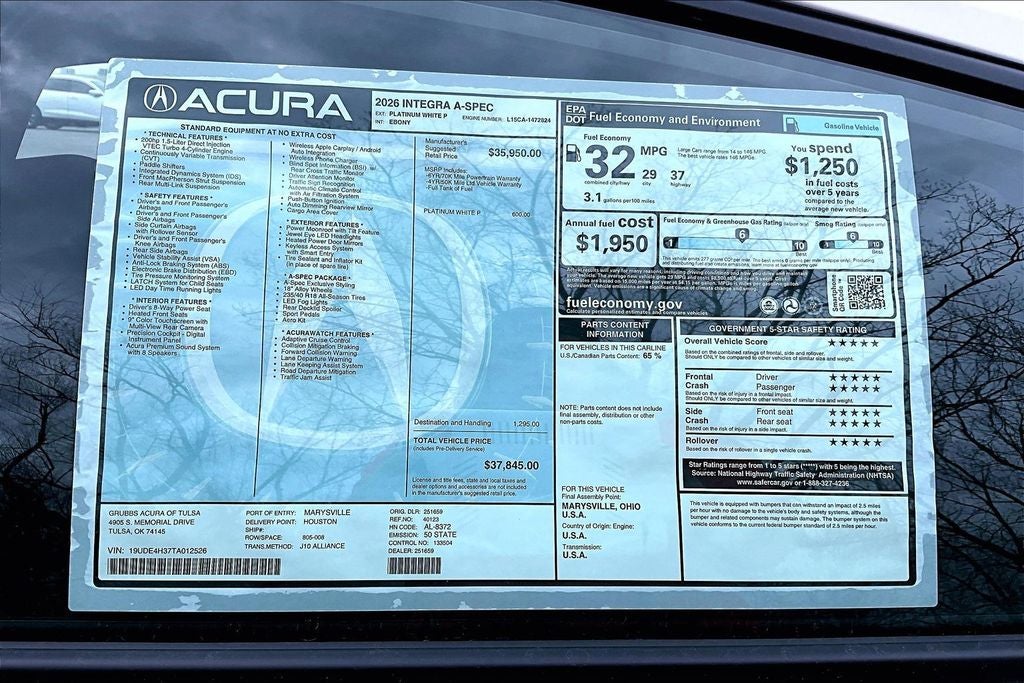 2026 Acura Integra A-Spec Package