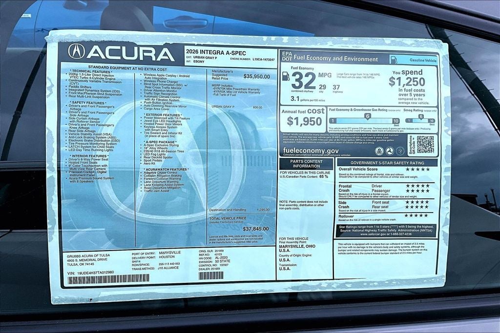2026 Acura Integra A-Spec Package
