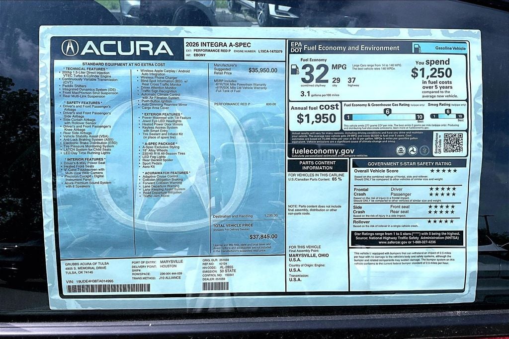 2026 Acura Integra A-Spec Package