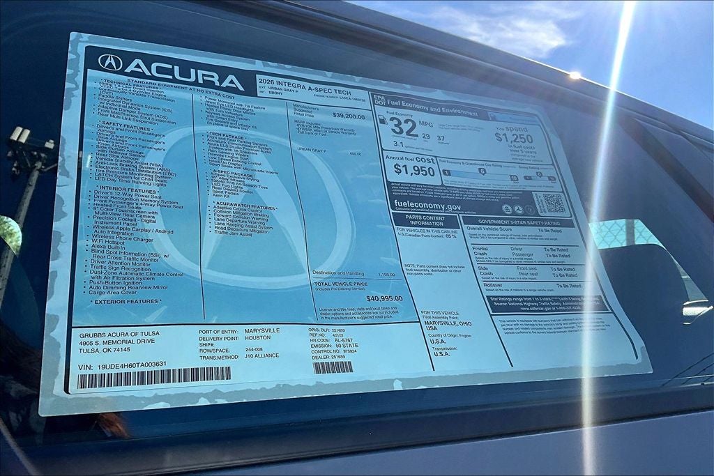 2026 Acura Integra A-Spec Tech Package