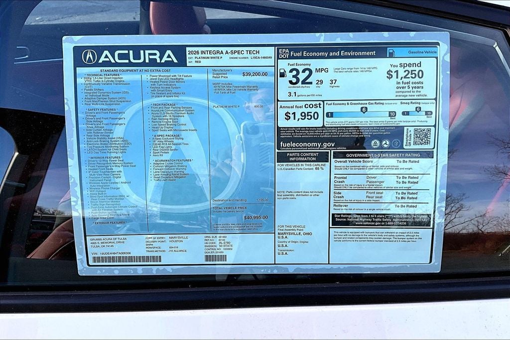 2026 Acura Integra A-Spec Tech Package