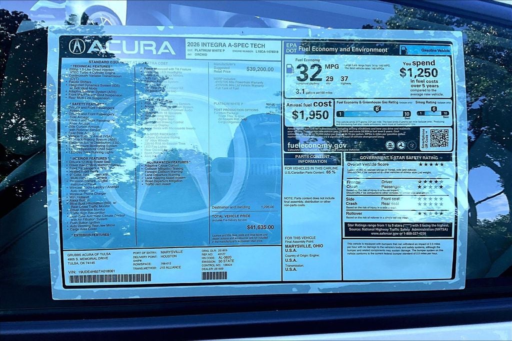 2026 Acura Integra A-Spec Tech Package