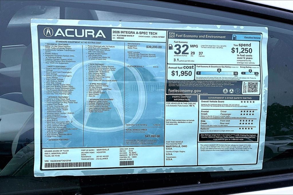 2026 Acura Integra A-Spec Tech Package