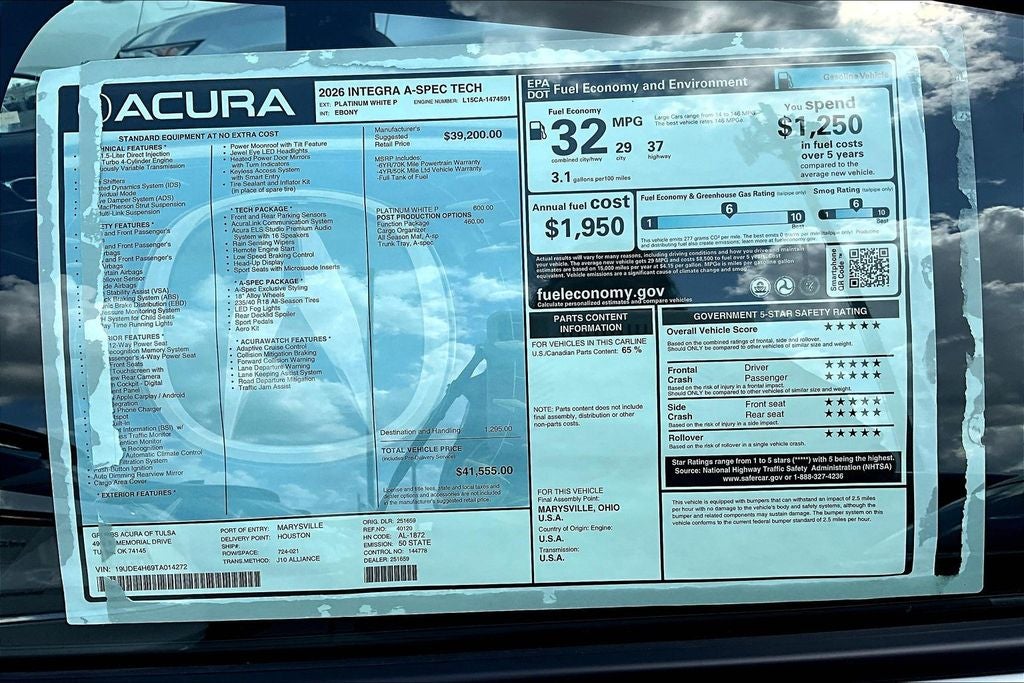 2026 Acura Integra A-Spec Tech Package