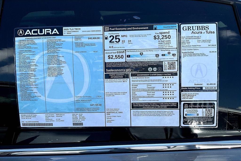 2025 Acura TLX Technology Package