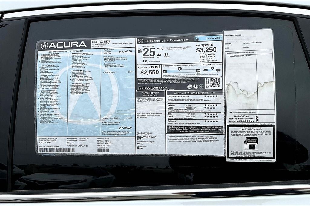 2025 Acura TLX Technology Package