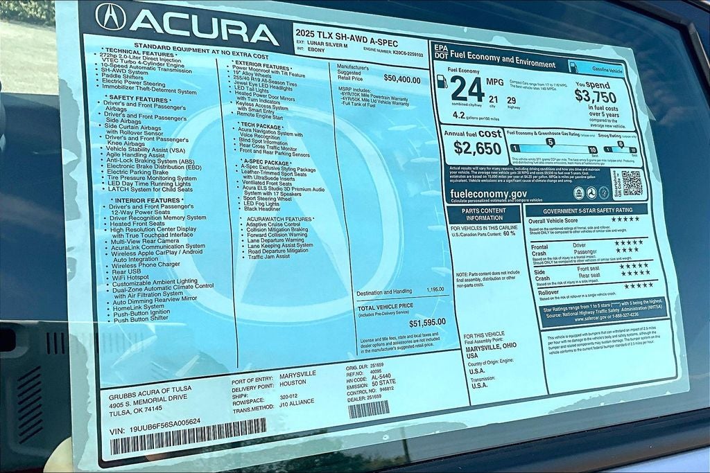 2025 Acura TLX A-Spec Package SH-AWD
