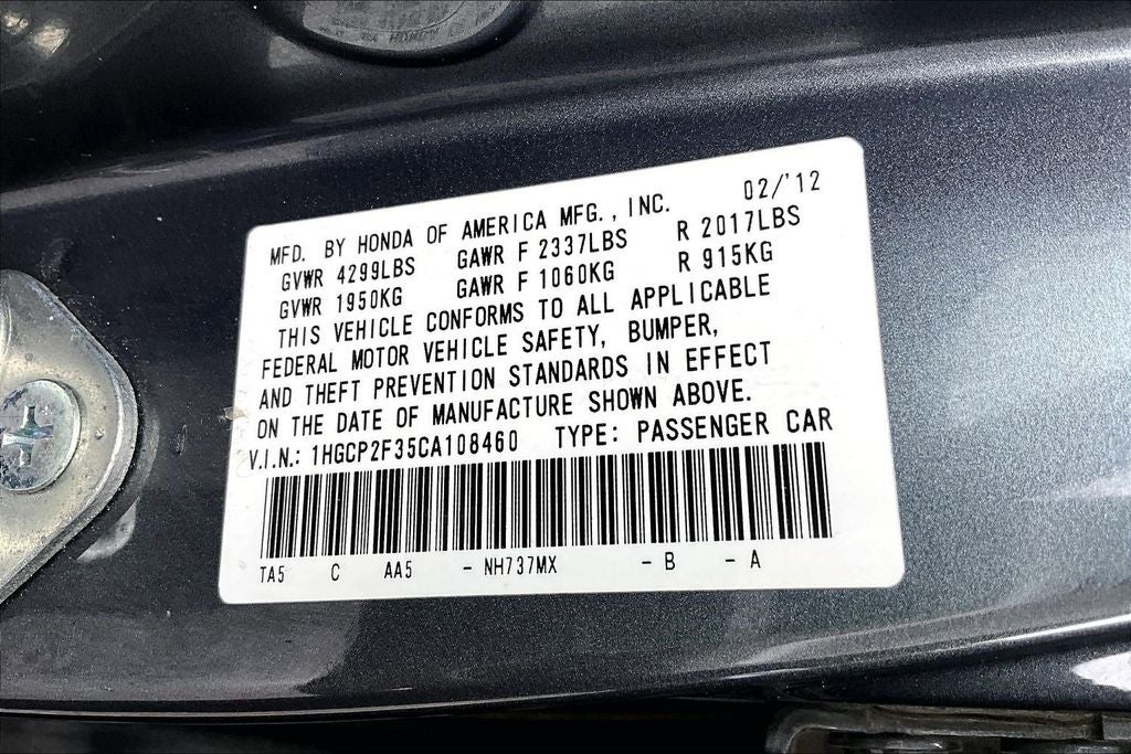 2012 Honda Accord LX 2.4
