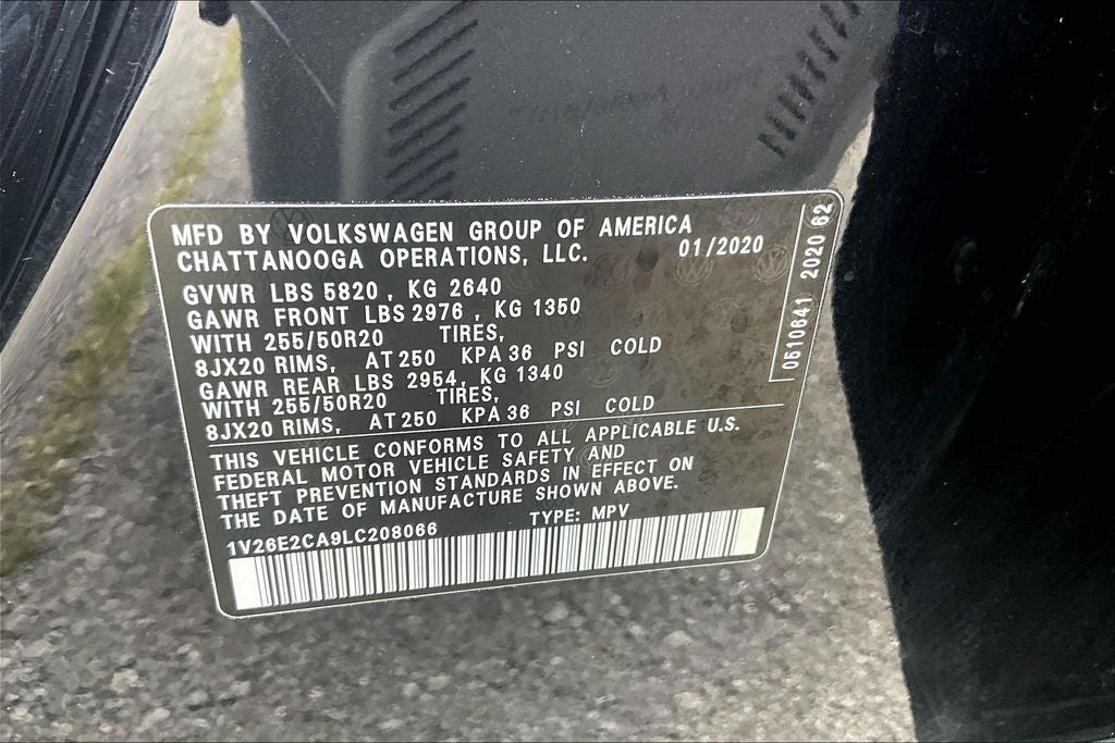 2020 Volkswagen Atlas Cross Sport 3.6L V6 SE w/Technology 4Motion