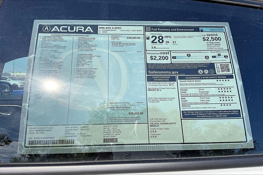 2026 Acura ADX A-Spec Package