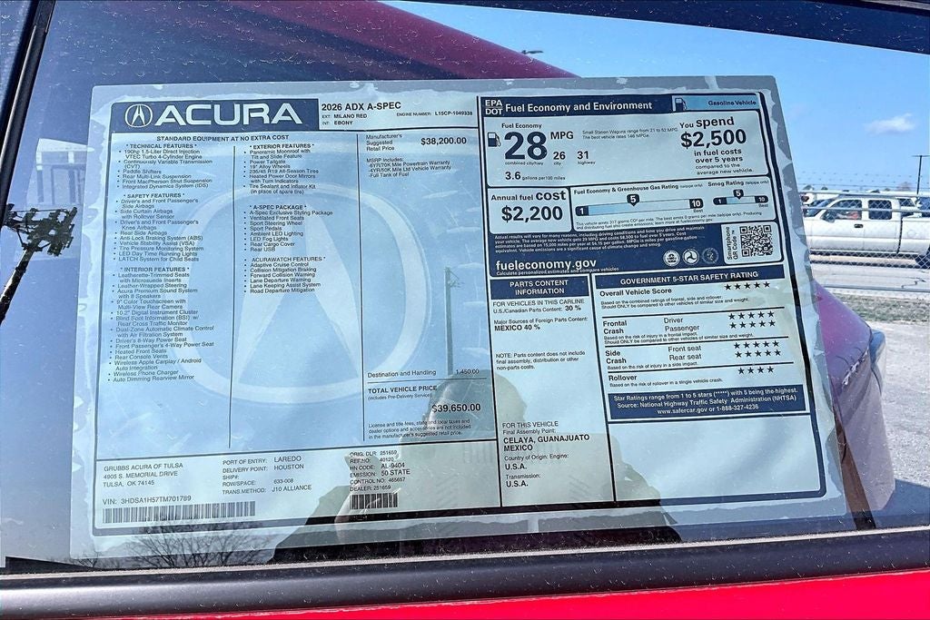 2026 Acura ADX A-Spec Package