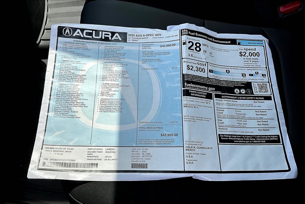 2025 Acura ADX A-Spec Advance Package