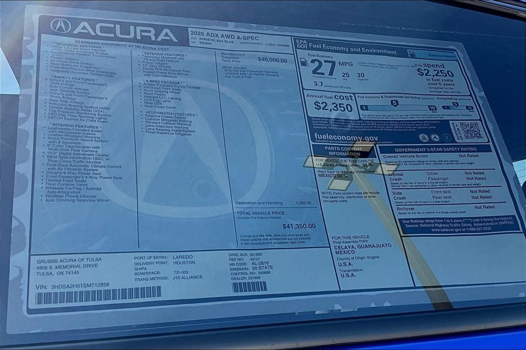 2025 Acura ADX A-Spec Package