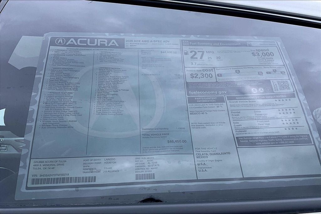 2026 Acura ADX A-Spec Advance Package