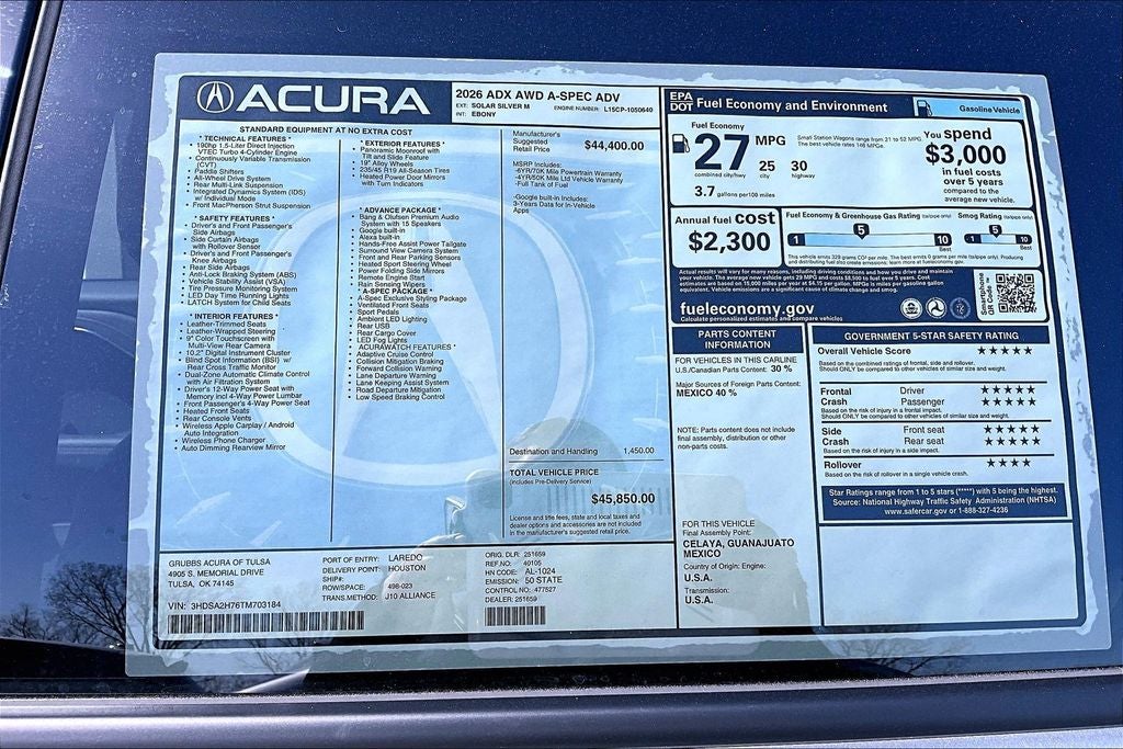 2026 Acura ADX A-Spec Advance Package