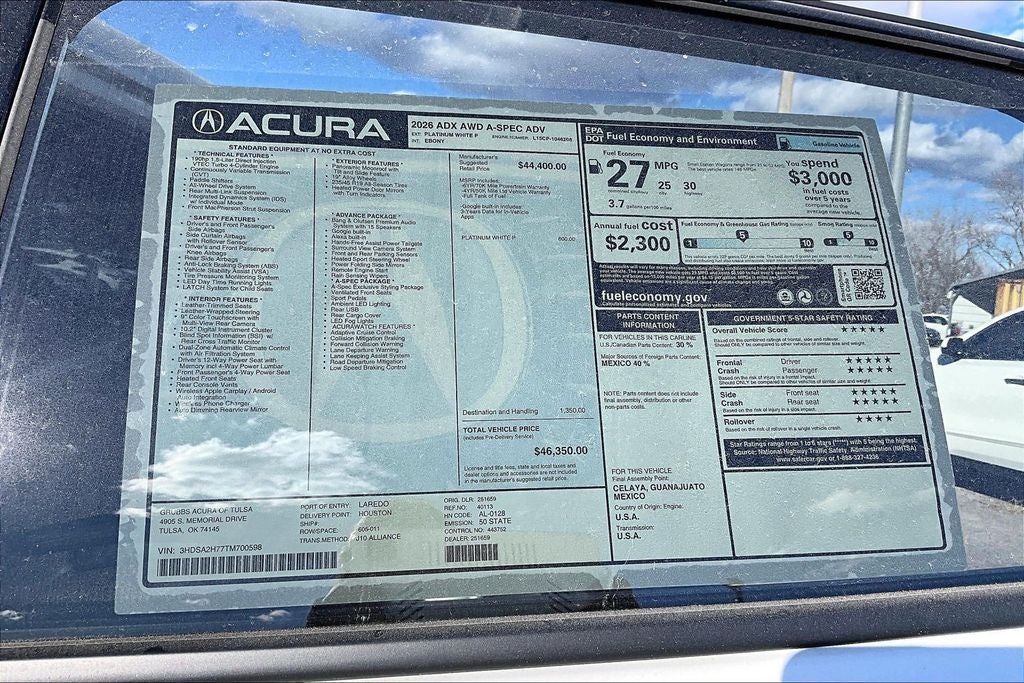 2026 Acura ADX A-Spec Advance Package