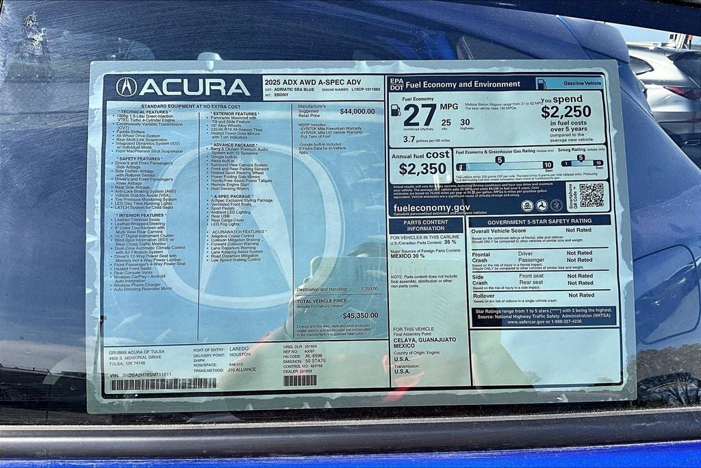 2025 Acura ADX A-Spec Advance Package