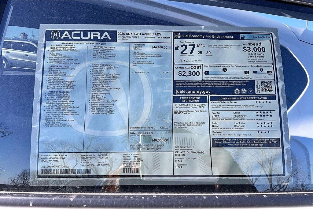 2026 Acura ADX A-Spec Advance Package