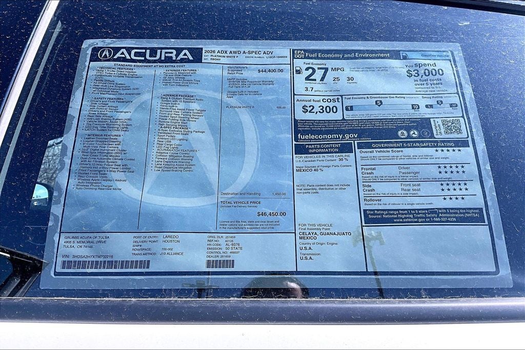 2026 Acura ADX A-Spec Advance Package