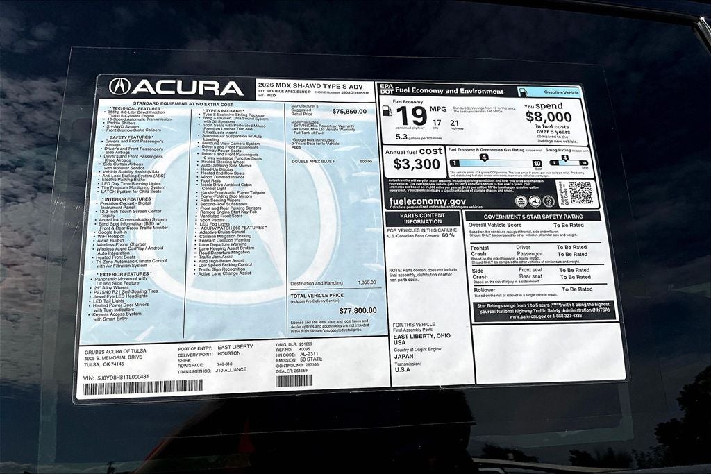 2026 Acura MDX Type S w/Advance Package SH-AWD