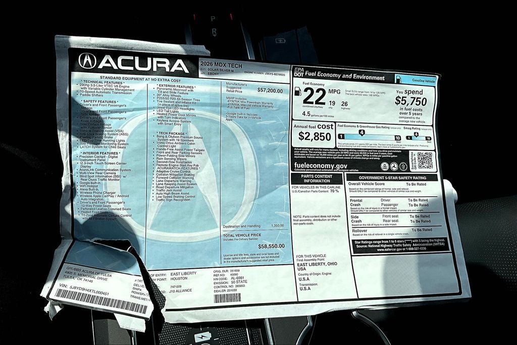 2026 Acura MDX Technology Package