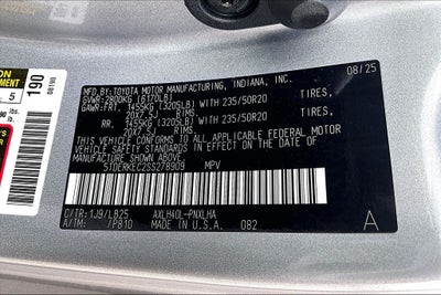 2025 Toyota Sienna Platinum 7 Passenger