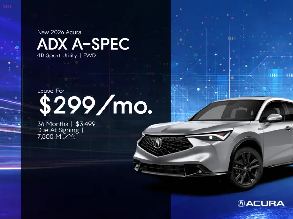 Lease a New 2026 Acura ADX A-SPEC for $299/mo, 36 months