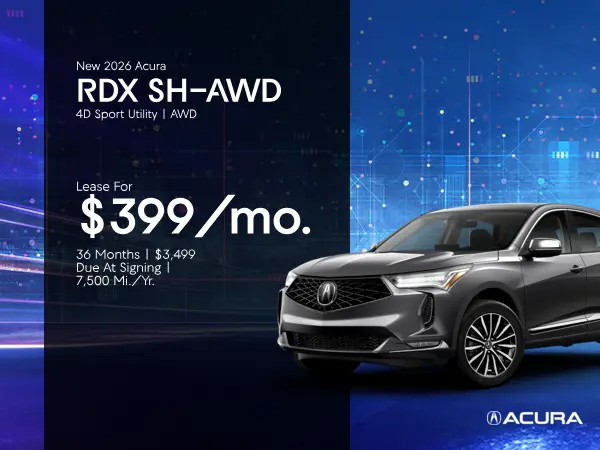Lease a New 2026 Acura RDX SH-AWD for $399/mo, 36 months